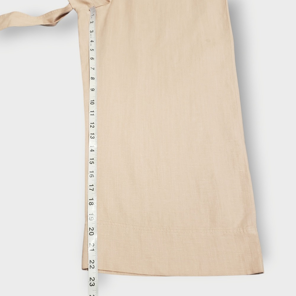 J.Crew Wide Leg Linen Blend Jumpsuit Sz 4 Belted Pleated Short Sleeve Blush Pink - Picture 15 of 16